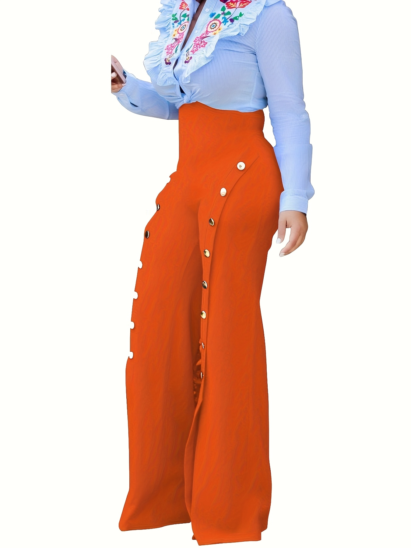 high waisted pull on dress pants High-Waisted Pull-On Slimming Straight-Leg Pant main image 0