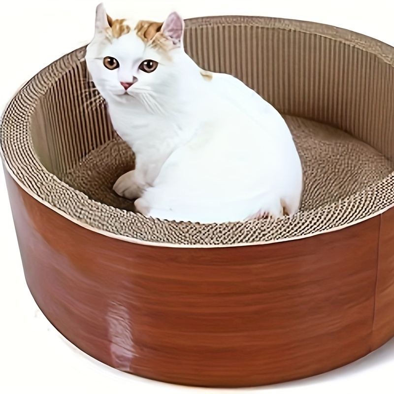 

Fluffydream Cat Scratcher Post & Board, Round Cat Scratching Lounge Bed, Durable Pad Prevents Furniture Damage, 17.32'' X 17.32''x 6.11''