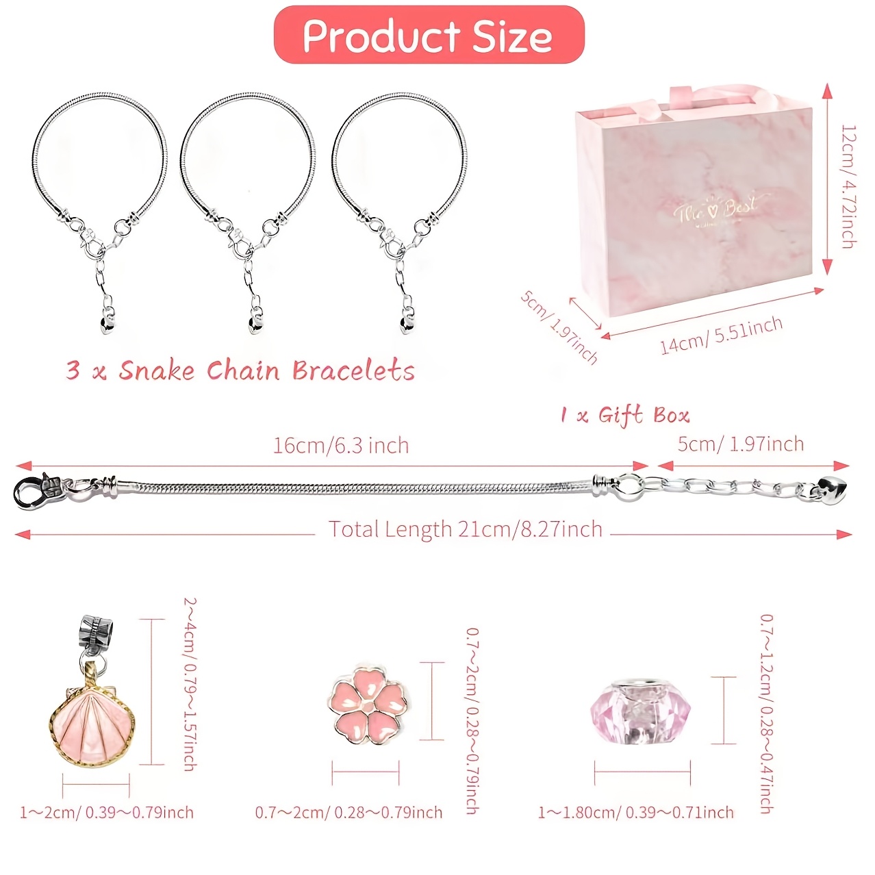 67pcs DIY Charm Bracelet Bead Kit, Creative Gift Set