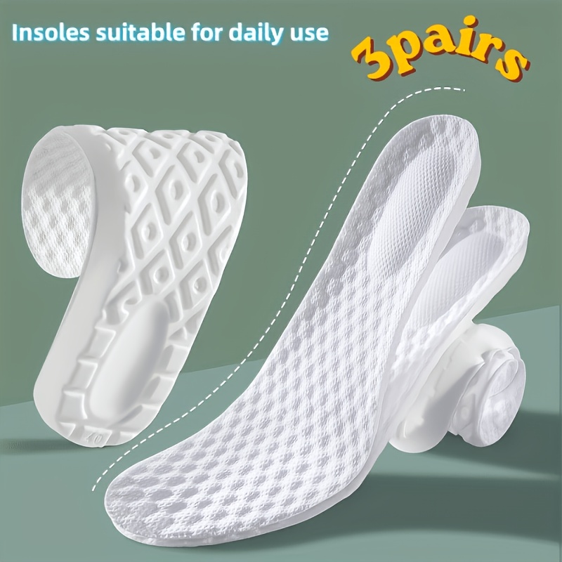 TEMU 3 Pairs Of Latex Material Size Adjustable -absorbing Insoles, Sports Arch Support Insoles, Sports Shoes, Casual Shoes, Running Shoe Insoles,