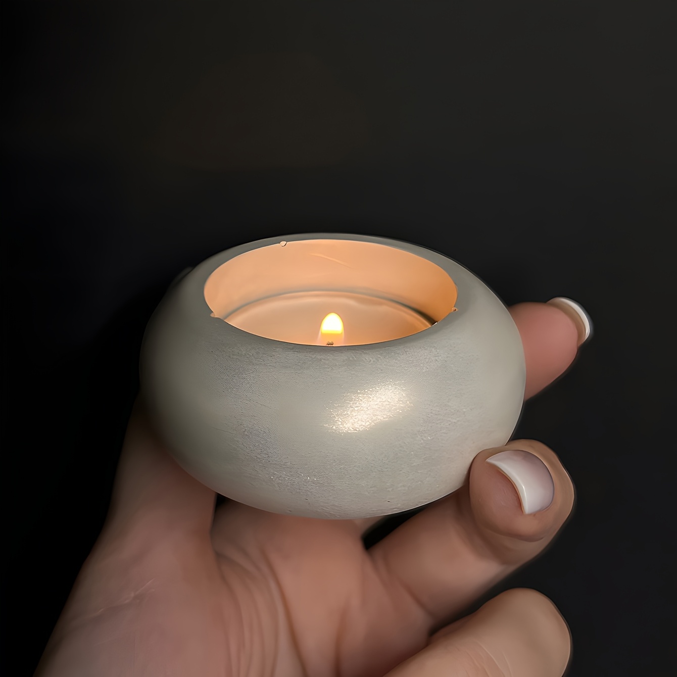 diy handmade lid storage jar silicone mold candle - Temu Handmade Clay Jar With Candle Holder Lid main image 0