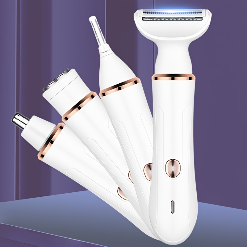 Електрическа самобръсначка 4-в-1 за жени, презареждаема чрез USB, перфектен коледен подарък, чудесна за бикини зона, оформяне на вежди и бръснене на цялото тяло. Акумулаторна самобръсначка за мъже с премиум остриета за гладко бръснене