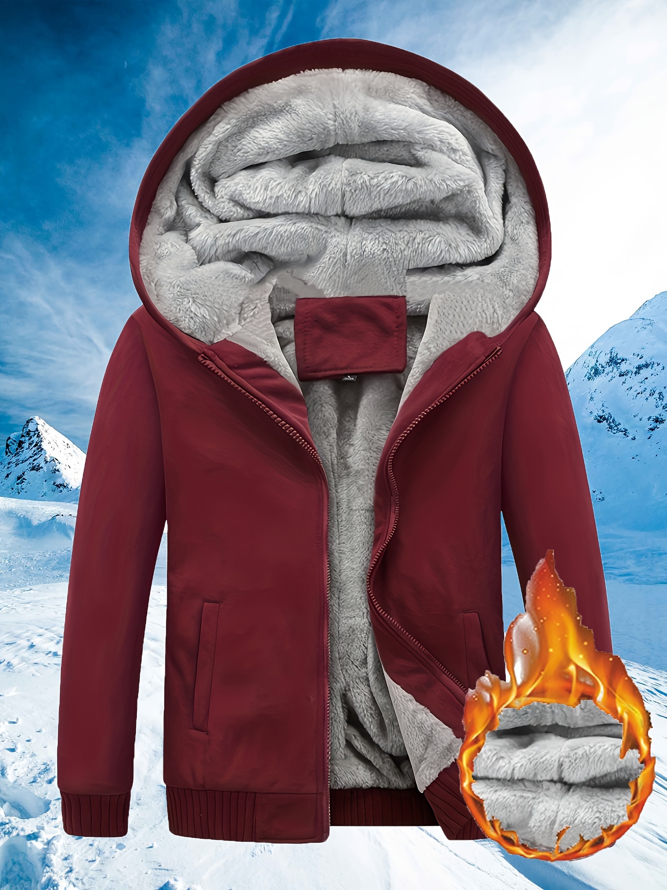 Fluffy Plush Collar Cuffs Winter Warm Fur Fleece Coat Extra - Temu Canada