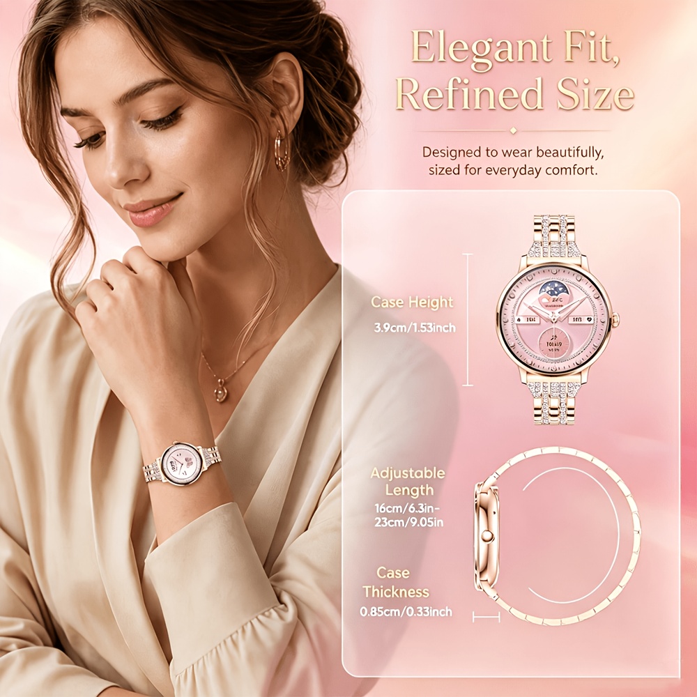 Elegant Women's Smartwatch with AMOLED Screen