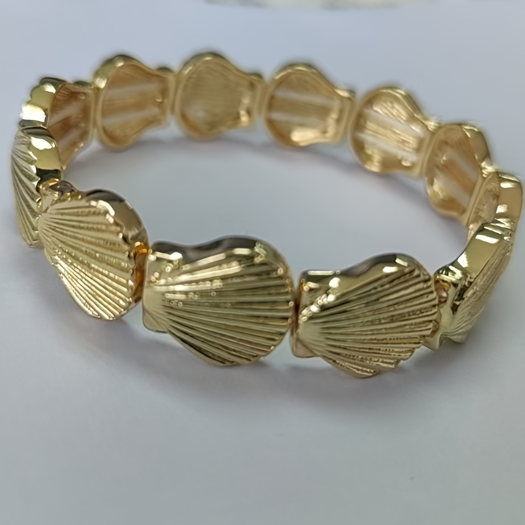 E-shop Ozean-Serie, Dehnbares Armband in Jakobsmuschel-Form, Verstellbares Armband