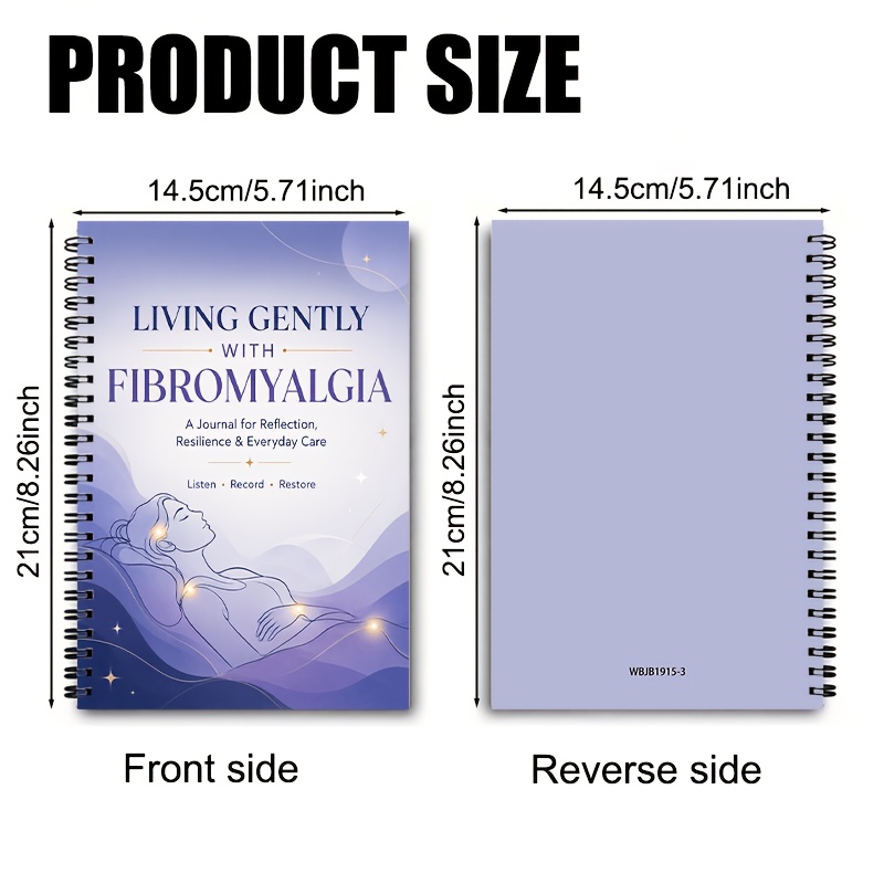 TEMU Fibromyalgia Coil Notebook - 30 Inner Sheets (60 Pages Total) - Records Physical Pain, Sleep , Mood , , And Physical For Doctor Reference During