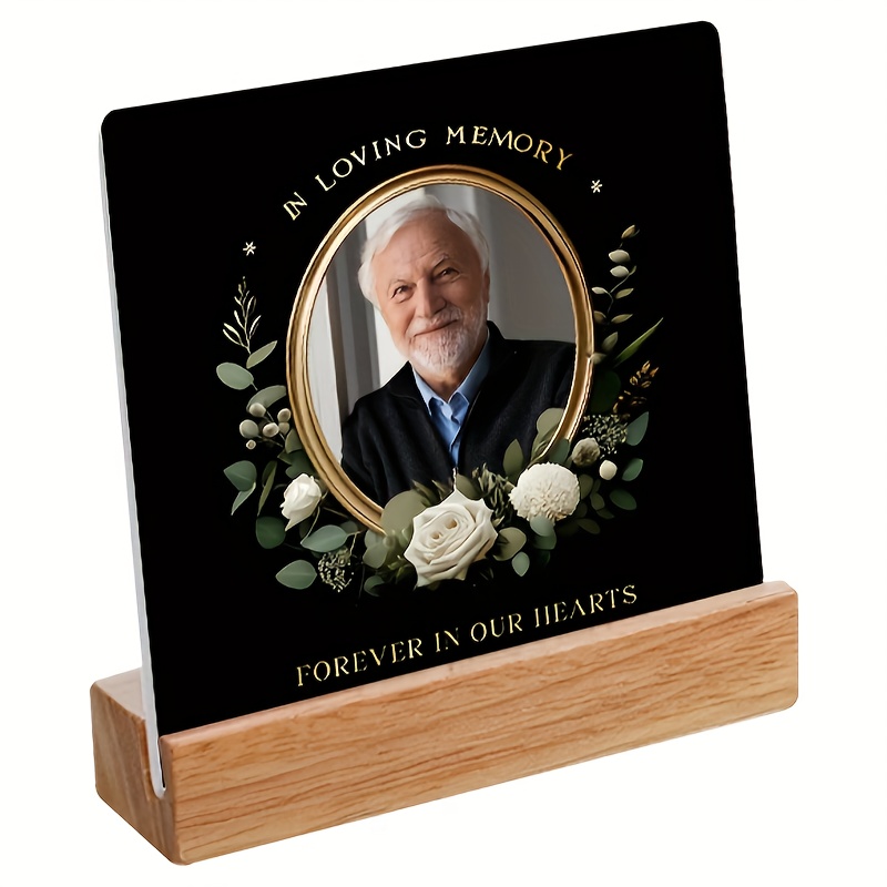 

Personalized Ceramic Photo Frame - Forever In My Heart, Perfect For Parents/kids/lovers, Ideal For Desk & Office Decor, Thoughtful Memorial Gift