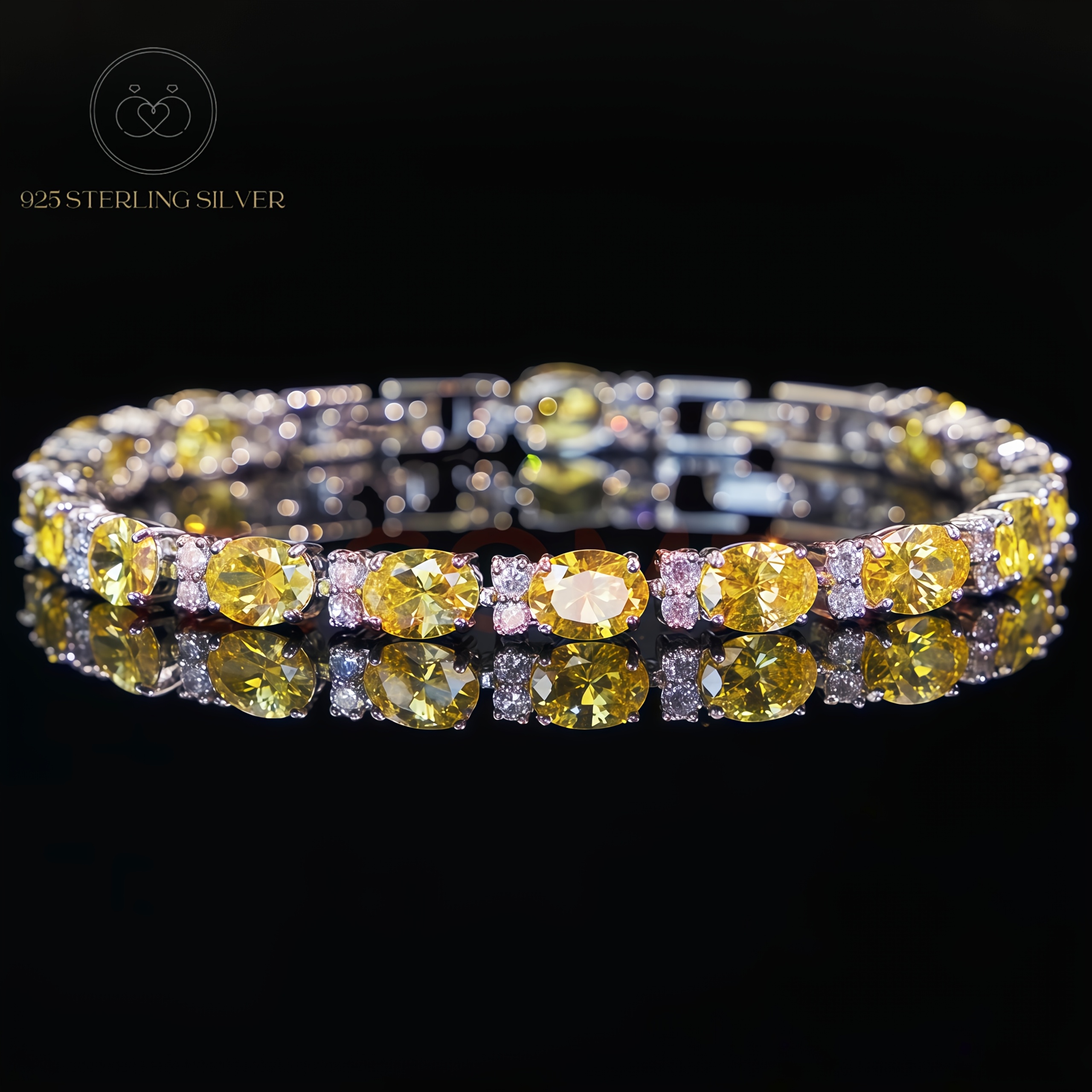 TEMU 925 Sterling Silver Yellow Citrine Bracelet For Women Elegant & , Affordable Gift With Gift Box, Perfect For Christmas & , Ships From New 24 Hours