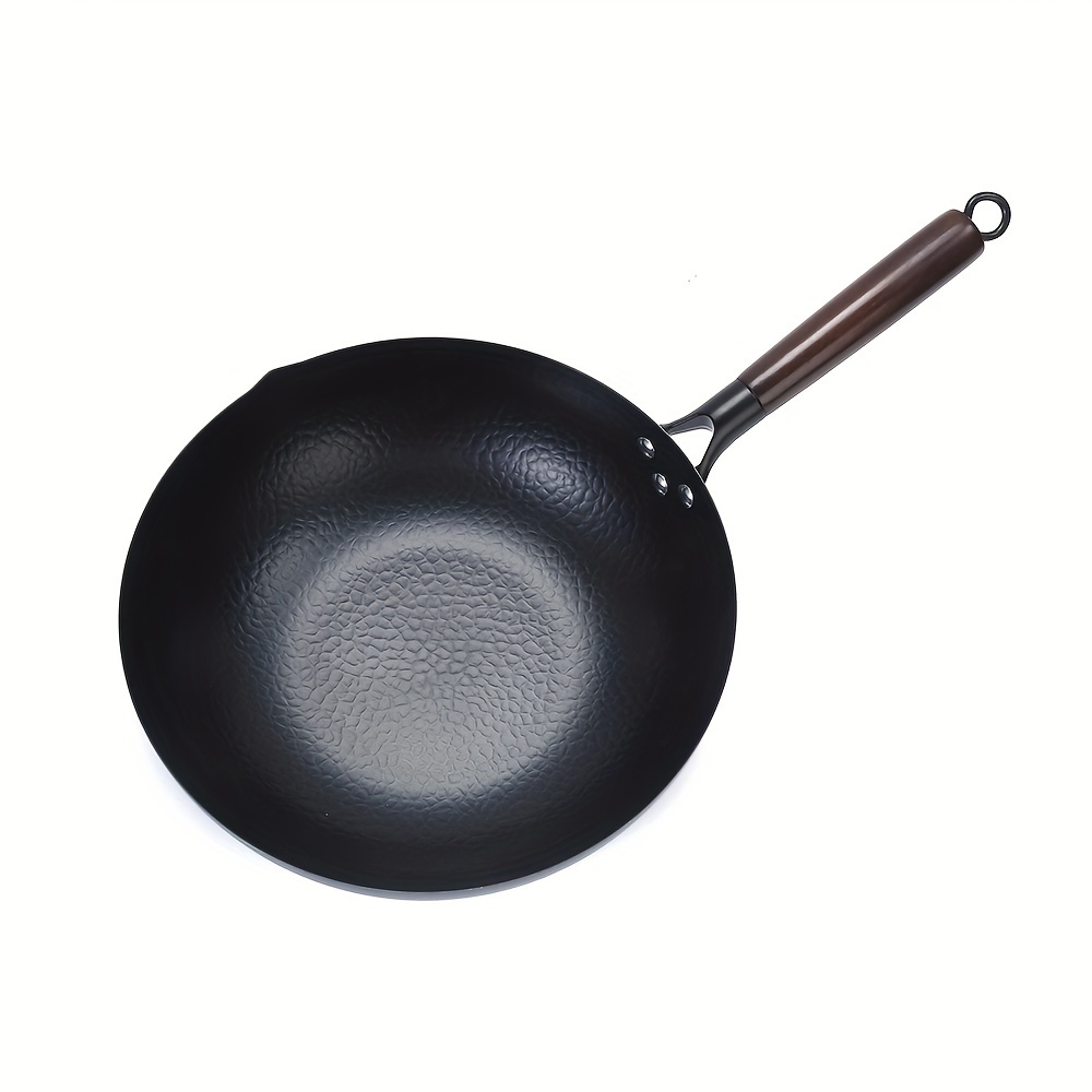 1pc cast iron wok 12 6   pan   flat bottom cookware for induction electric gas halogen all stoves kitchen utensils kitchen gadgets kitchen accessories home kitchen items details 1