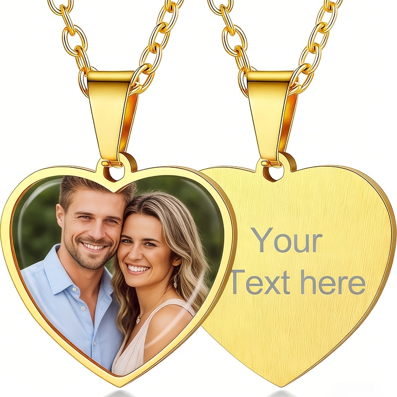 Personalized Heart-Shaped Photo Pendant Necklace — Custom Gift