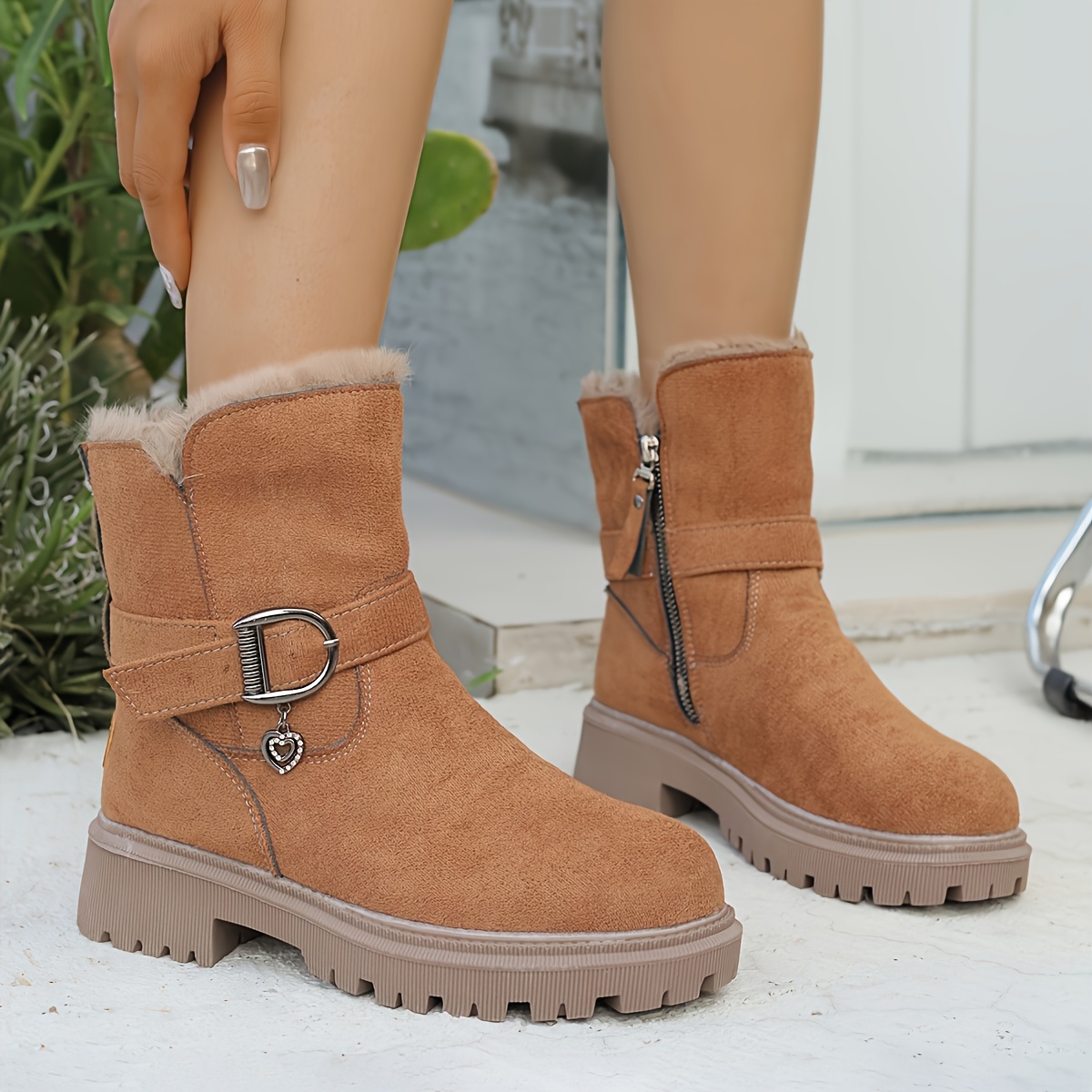 TEMU 1pr 's Mid- , Toe, Comfortable , & , , - Footwear