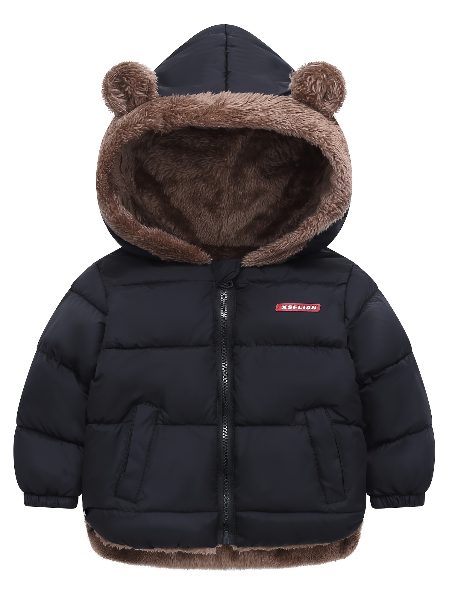 girls casual fashion detachable plush hat coat winter 1pc Temu