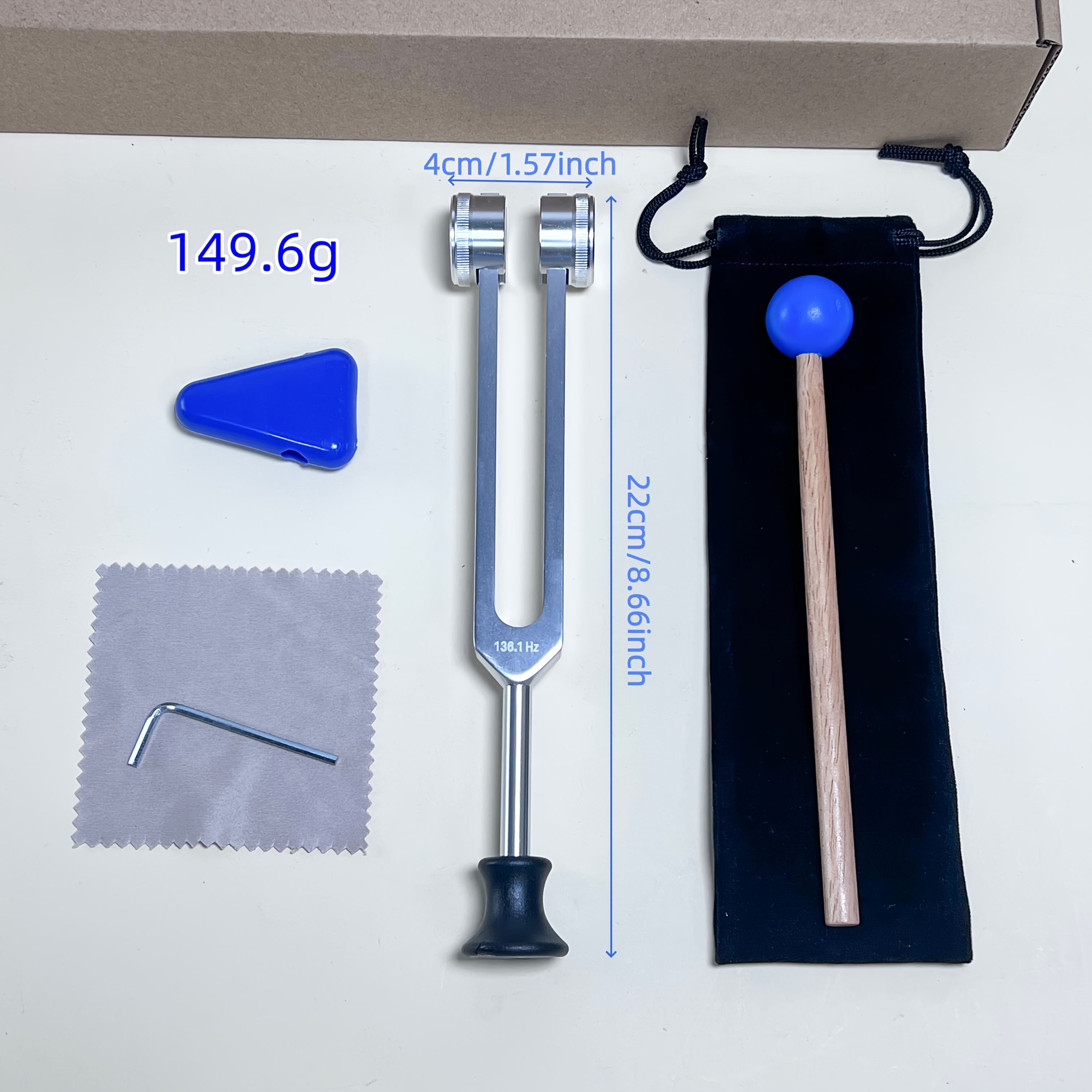 TEMU 1 Set Adjustable Tuning Fork - 136.1 Hz Silvery Tuning Fork Set - Tool For Personal And Practice Use, Resonance Kit - Home Self-care Accessory,