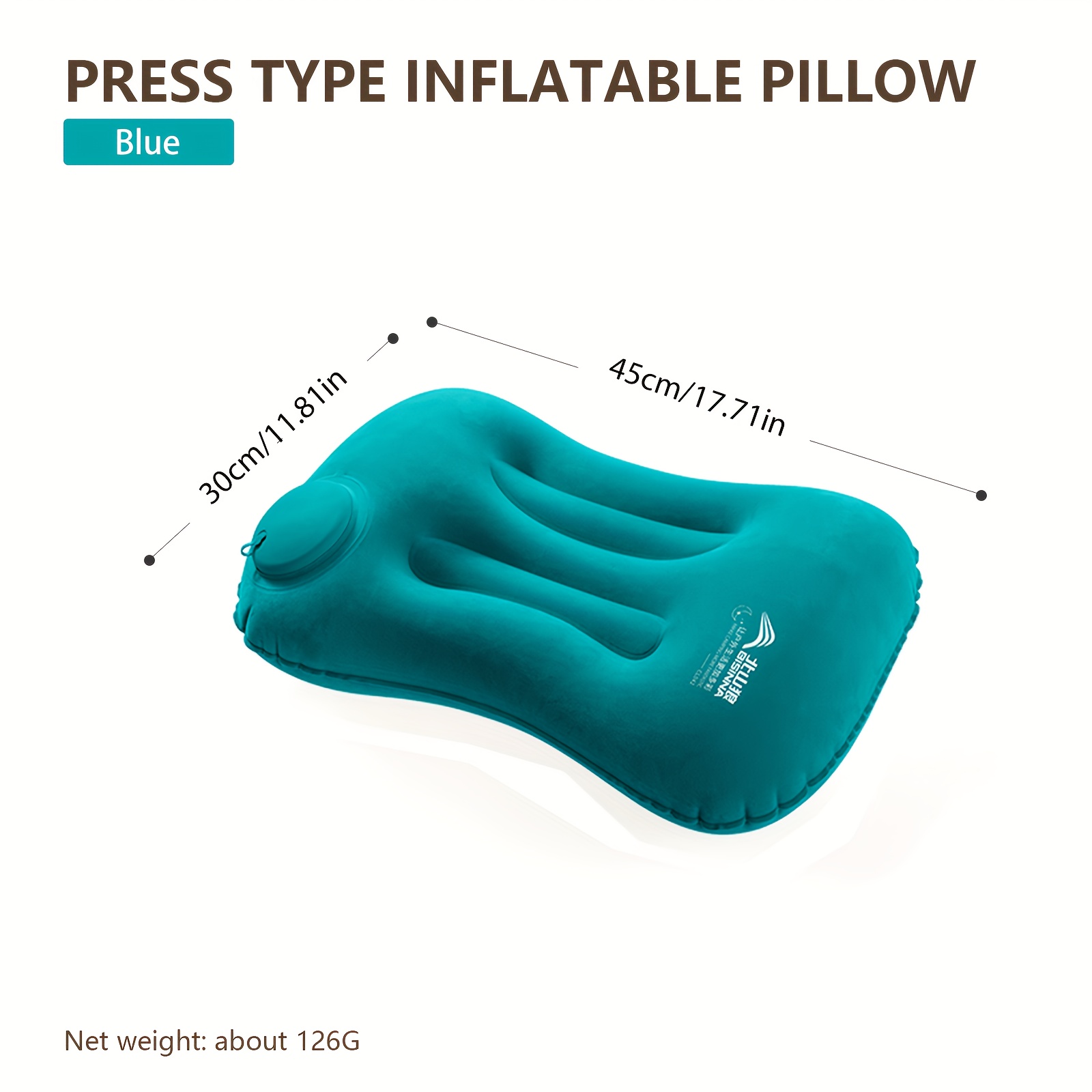 Bisinna Press-to-inflate Pillow - , Snap Closure, Hand Wash Only, For Camping, Hiking & Travel - Teal, Outdoor Accessories | | Lightweight Pillow, Camping Pillow