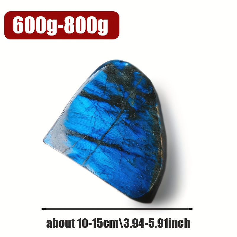 TEMU 1pc Extra Large Labradorite - Heavy Duty 600g-800g (1.32lb-1.76lb) Natural Marbled In, Purple, Pink, Grey, Yellow, Orange, Red, Brown, Green, -