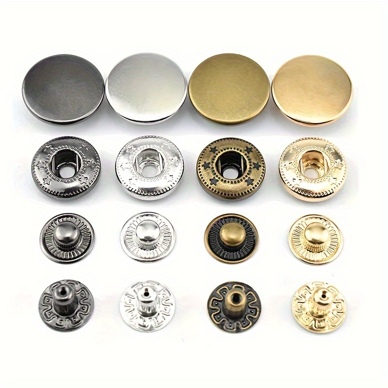 

25 Metal Snap Fasteners 15mm - No Sew For , , Clothes, - Rivets, Diy Craft Supplies In , , , Bronze