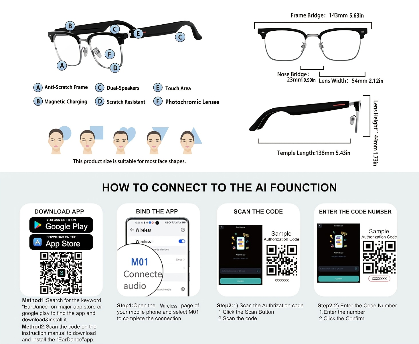 AI Smart Glasses, Smart Glasses with 100+ Languages Real Time Translation Support, Meeting Minutes, Video Translation, AI Chat, Chat GPT System, Photochromic Lenses, New Multi-functional Audio Glasses for Men And Women, Built-in Microphone