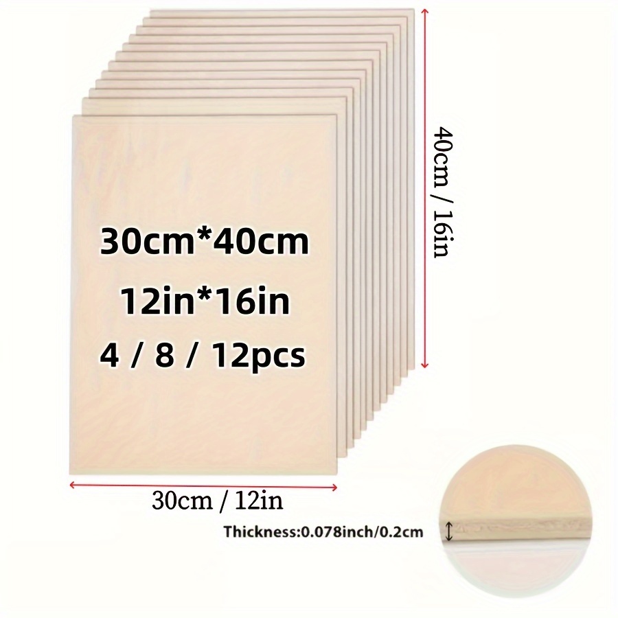 

Premium Basswood Plywood Sheets 12x16 Inch, 2mm - Laser Cutting, Wood Burning & Architectural Models With Smooth - Unfinished Light Panels For Diy Crafts And Design Projects