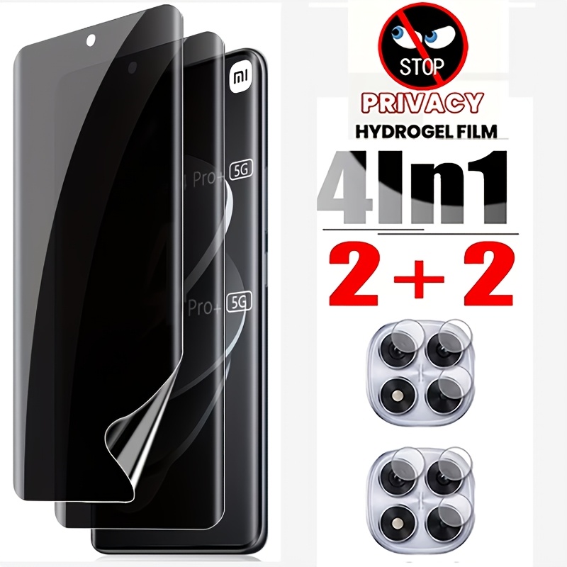 TEMU Set da 4 pezzi, 2 pellicole per privacy e 2 set di protezioni per fotocamera, pellicole morbide in TPU, adatte per modelli Redmi Note 15