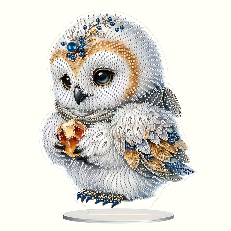 

Owl Rhinestone Art Painting Kit, 5d Shaped Diamond Art, Acrylic Round , Beginner-friendly Diy Home Decor Gift, 10.12 X 7.68 Inches