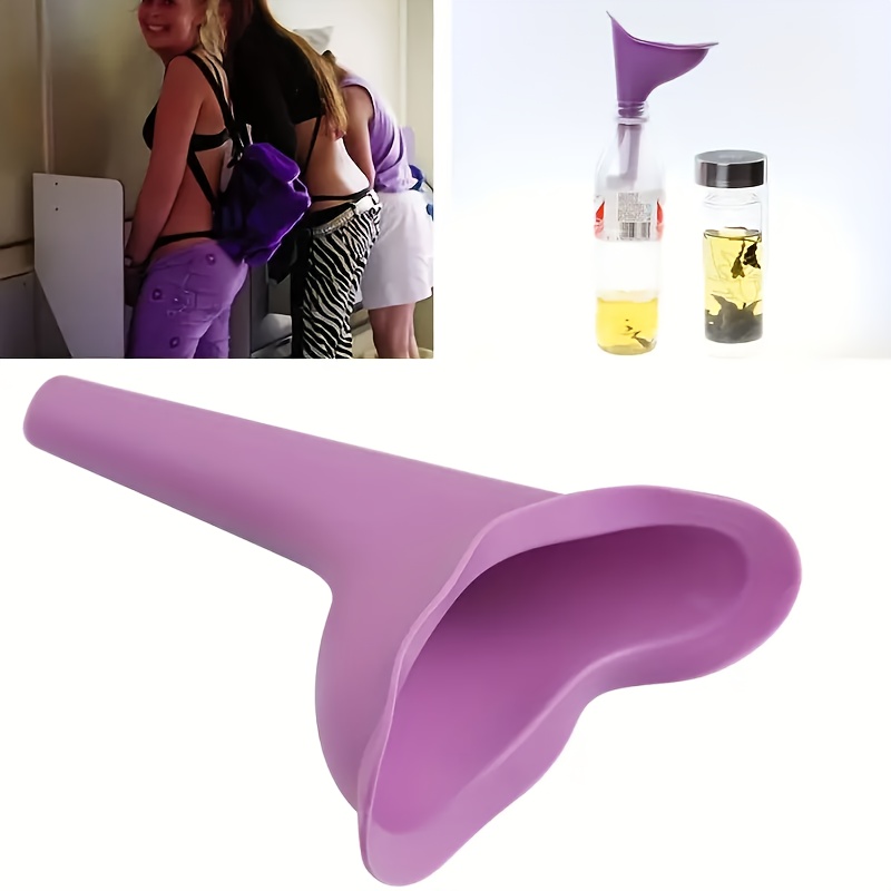 1pc Purple Portable Emergency Urinal for Women - Stand-Up Design, TPU Material, Ideal for Camping, Hiking & Outdoor Adventures, Hiking Gear | Ergonomic Design | Durable Urinal, Portable Toilet for Camping