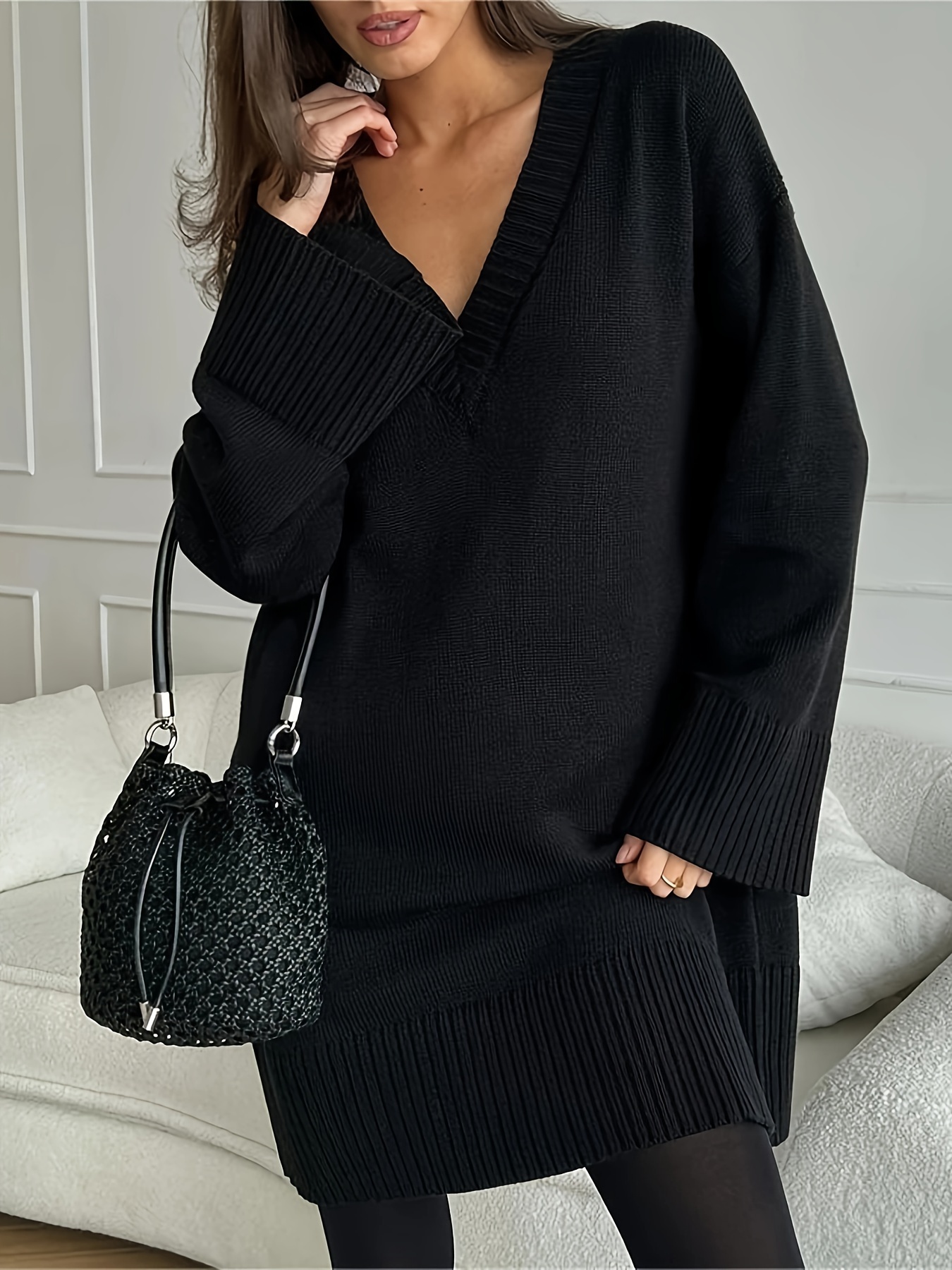 green emerald velvet dress Plus Size Paulette Lurex Sweater Dress main image 0