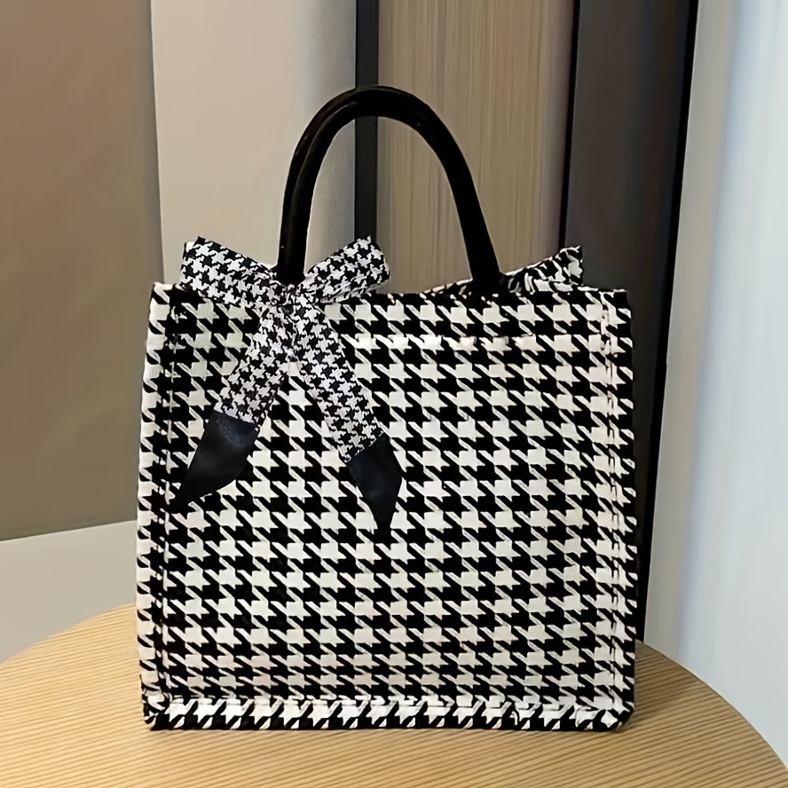 

Sac Fourre-tout À Carreaux À La Mode, Grande , Sac À Bandoulière Polyvalent Pour Maman Active, Léger Et Pour Les Courses Et Les Cours, En Tissu