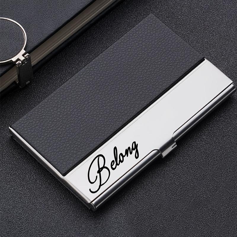 

Customizable Black Stainless Steel Business Card Holder - Sleek, Professional Metal Wallet For Women