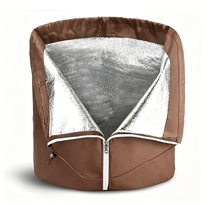 TEMU Sac isotherme épais triple couche marron, housse de protection hivernale pour pots de fleurs, protection contre le gel pour vos plantes en pot