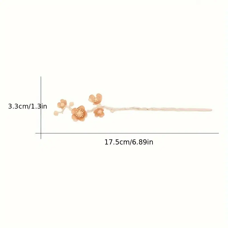1pc elegant cherry hairpin japanese alloy metal hair clip with pink women s updos hanfu styling formal occasions stylish updo pin metallic alloy construction Product details 1