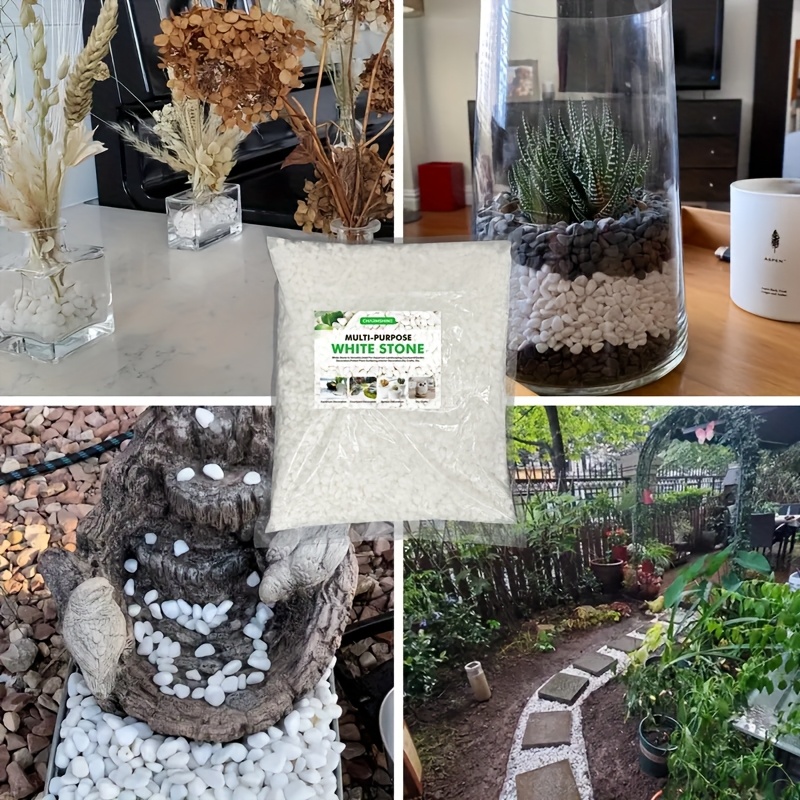 Grava Decorativa Blanca para Acuario, Ideal para Decoración de Plantas y Rellenos de Jarrones, Se Puede Utilizar en Peceras, para Decoración de Plantas Suculentas, Acuarios de Vidrio, Paisajismo, Jardines y Paisajismo Decorativo para Exteriores