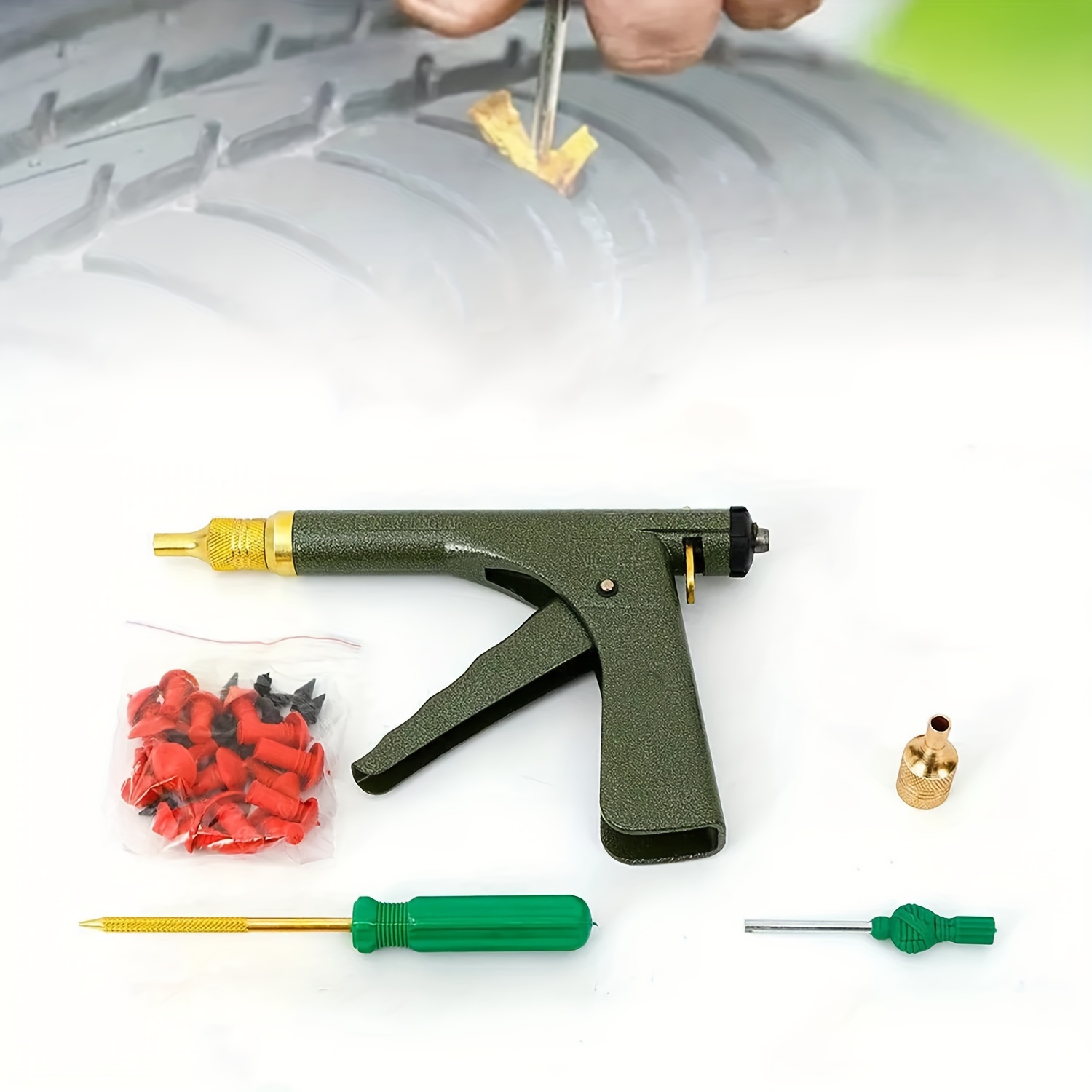 

Tire Tubeless Tire Wheel Repair Kit Mushroom Plug Probe Nozzle, Electric Vehicle Motorcycle Vacuum Tire Tire Repair Tool