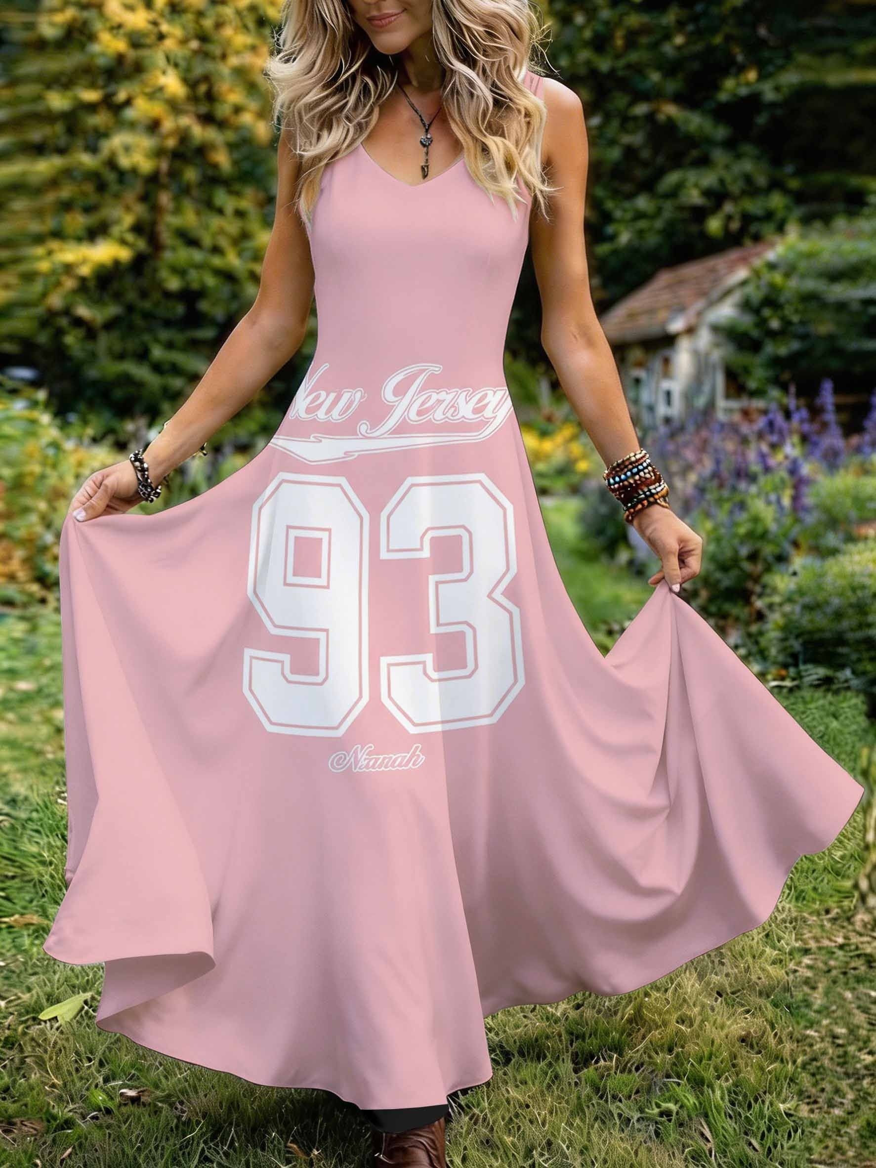 90s jersey dress outfit women sold on Temu United States global-style_name-Kristen Georgette Midi Dress