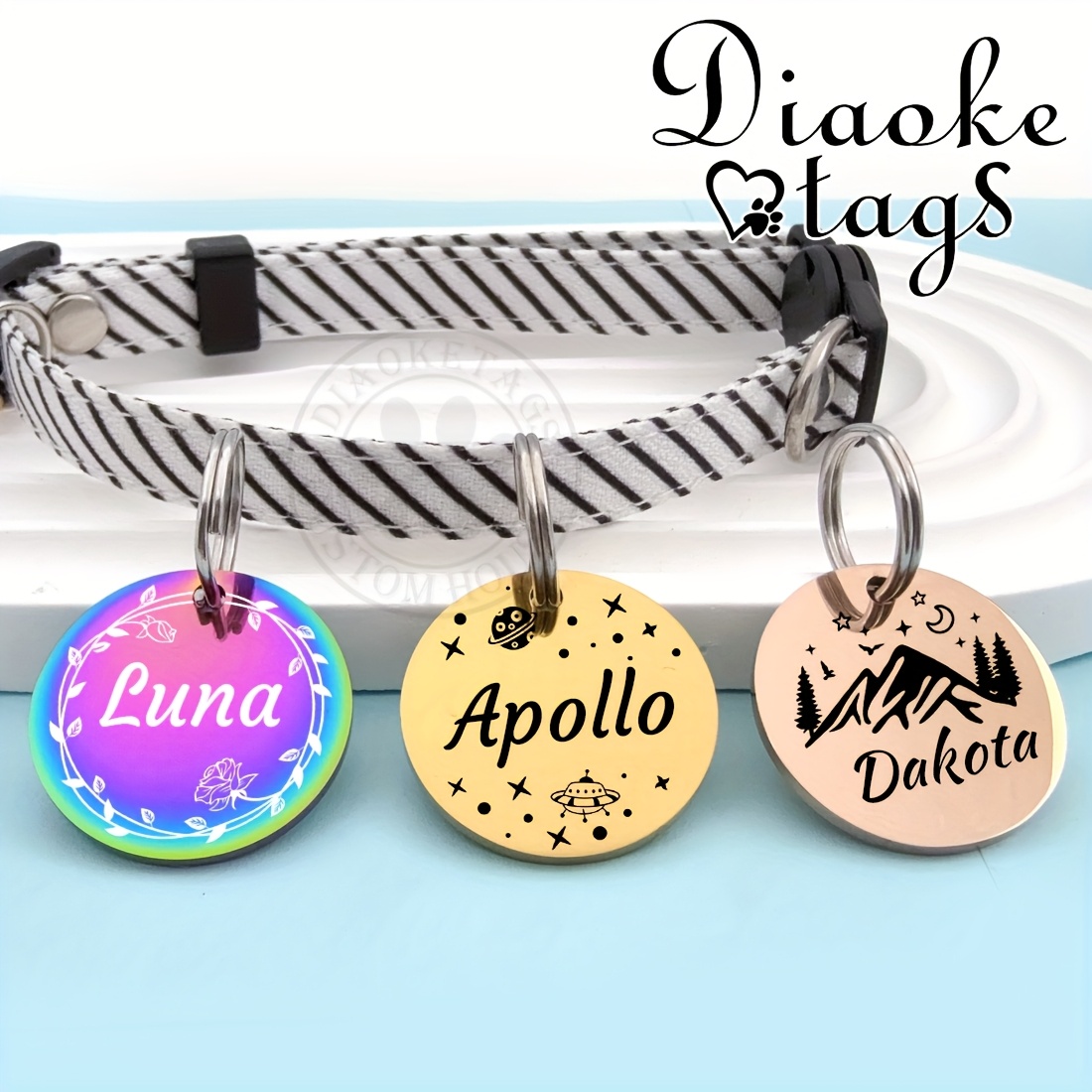 Custom Dog Tags, Funny Double Sided Deep Engraved Pet ID Tags