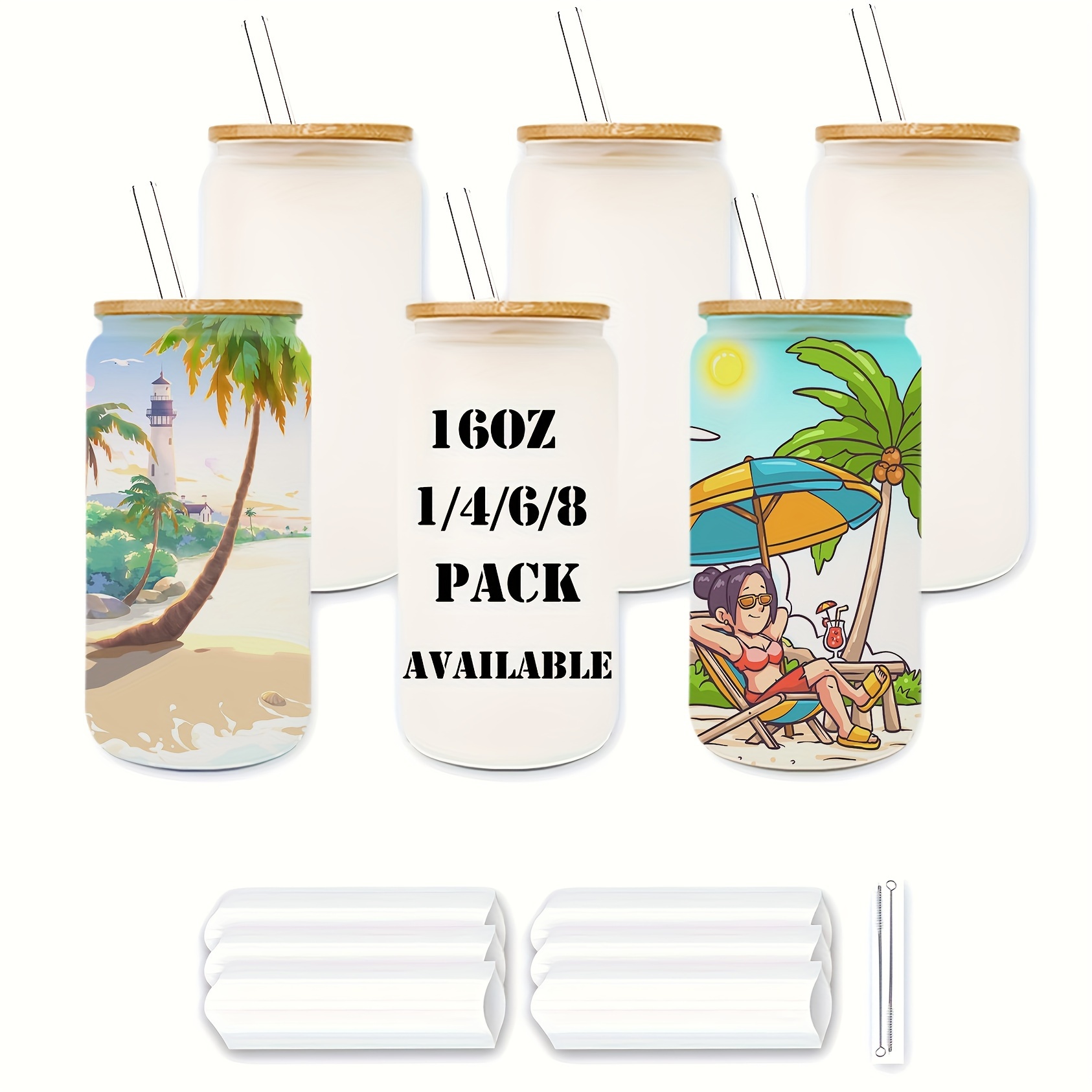 Sublimation Glass Tumblers Frosted Blanks Sublimation Beer - Temu