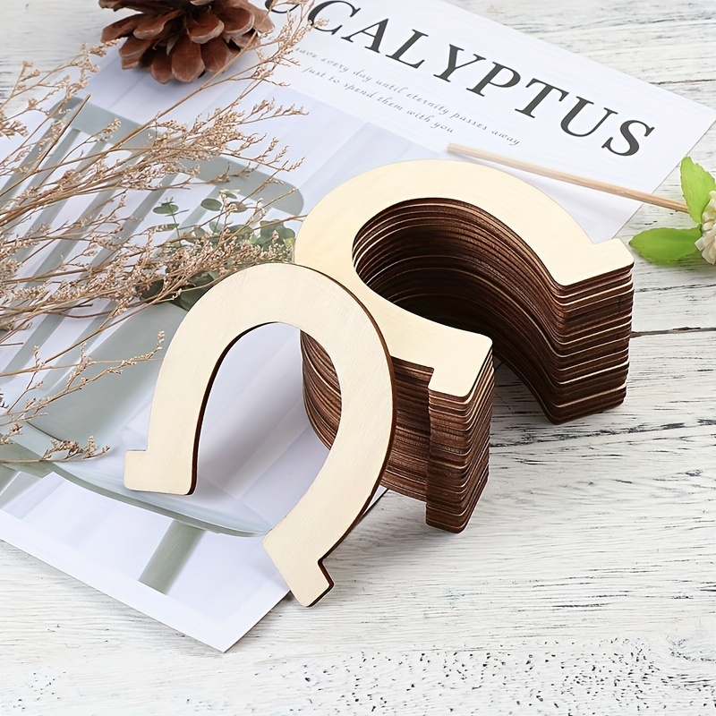 

10pcs Wooden - Diy U-shaped Pendants For Weddings, 's, & - -