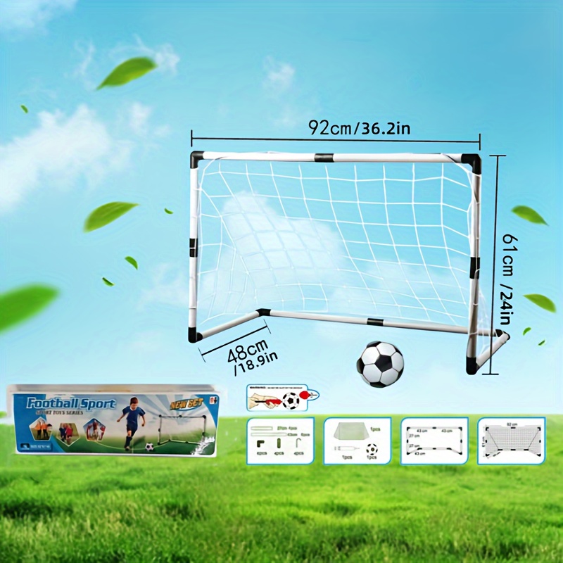 Porta Da Calcio KESSER 300 Cm - Con Rete UV Resistente, Telaio In Acciaio Imbottito, Gancio A Terra E Pompa Ad Aria