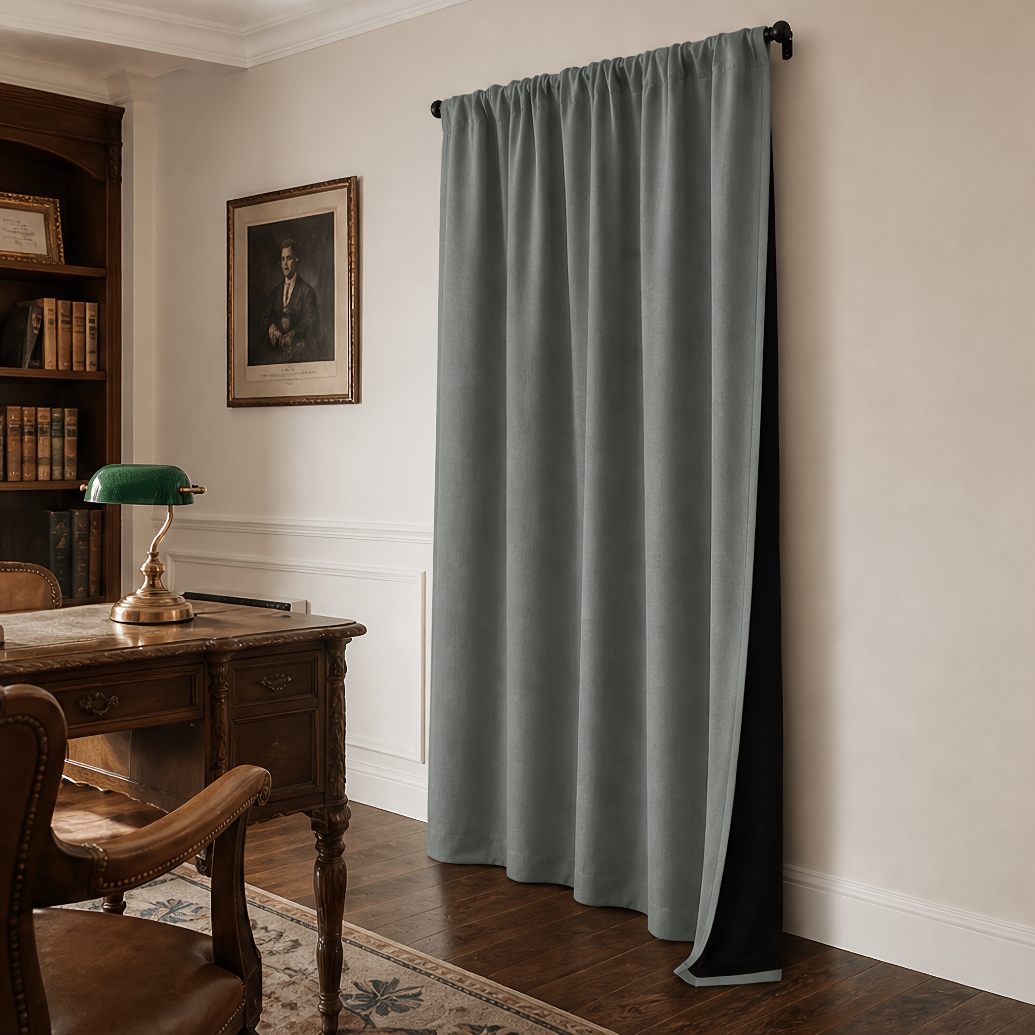 TEMU 1pc Bedroom 100% Blackout Curtain, Made Of Coated Material, Rod Pocket Hanging, Sun Protection And Privacy, Modern Solid , Suitable For Living