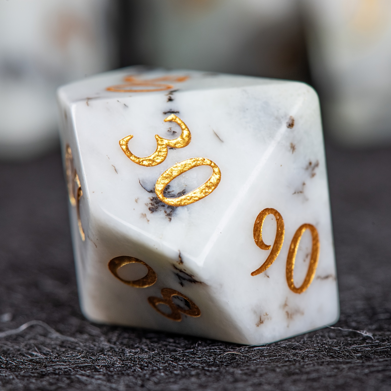 7 Wood Grain Stone Dice for Role-Playing Games