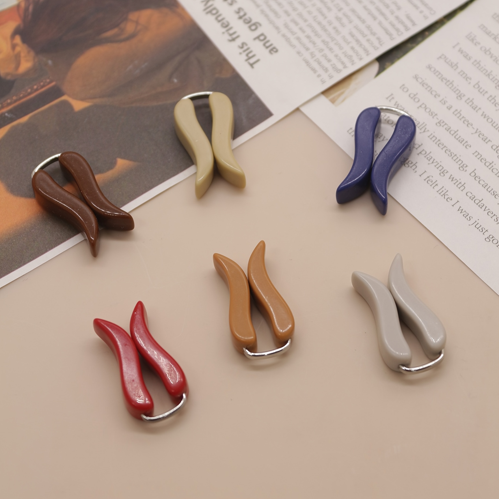 Image of Color 6pcs Per Pack Ladies Fashion Elegant Scarf Shawl Scarf Clip Shawl Clip Clothing Additions