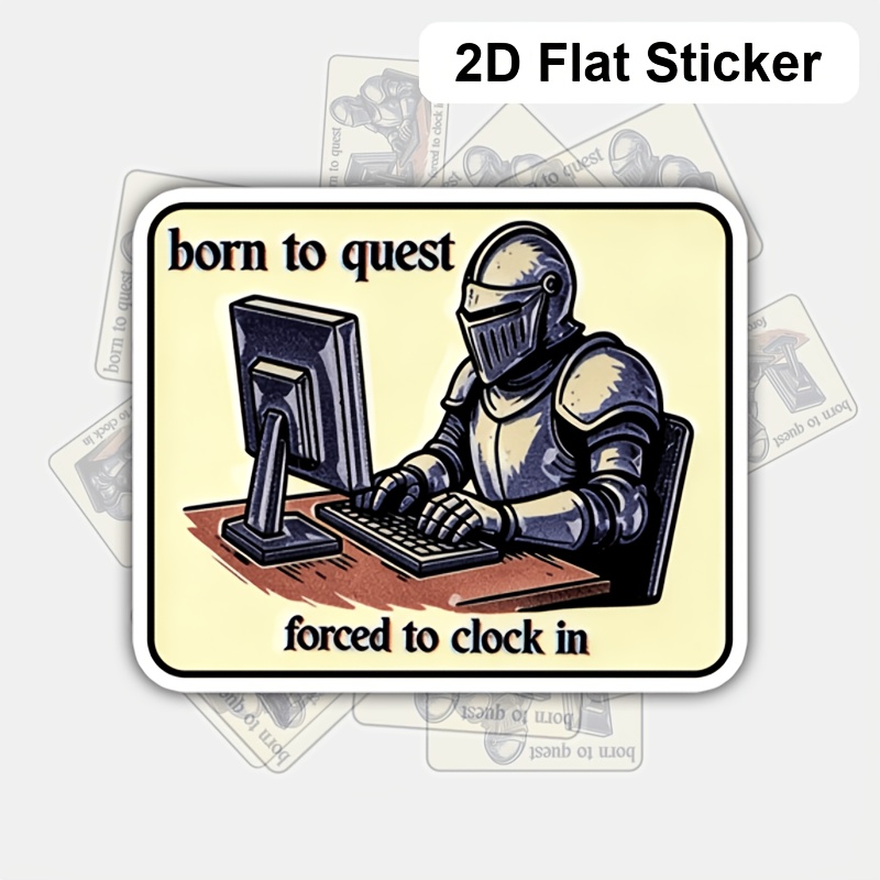 TEMU Forced To , Creative Funny Motorcycle Stickers, Cute Phone Stickers, Laptop Water Cup Stickers, Suitable For Car Laptops Water Cups Phones