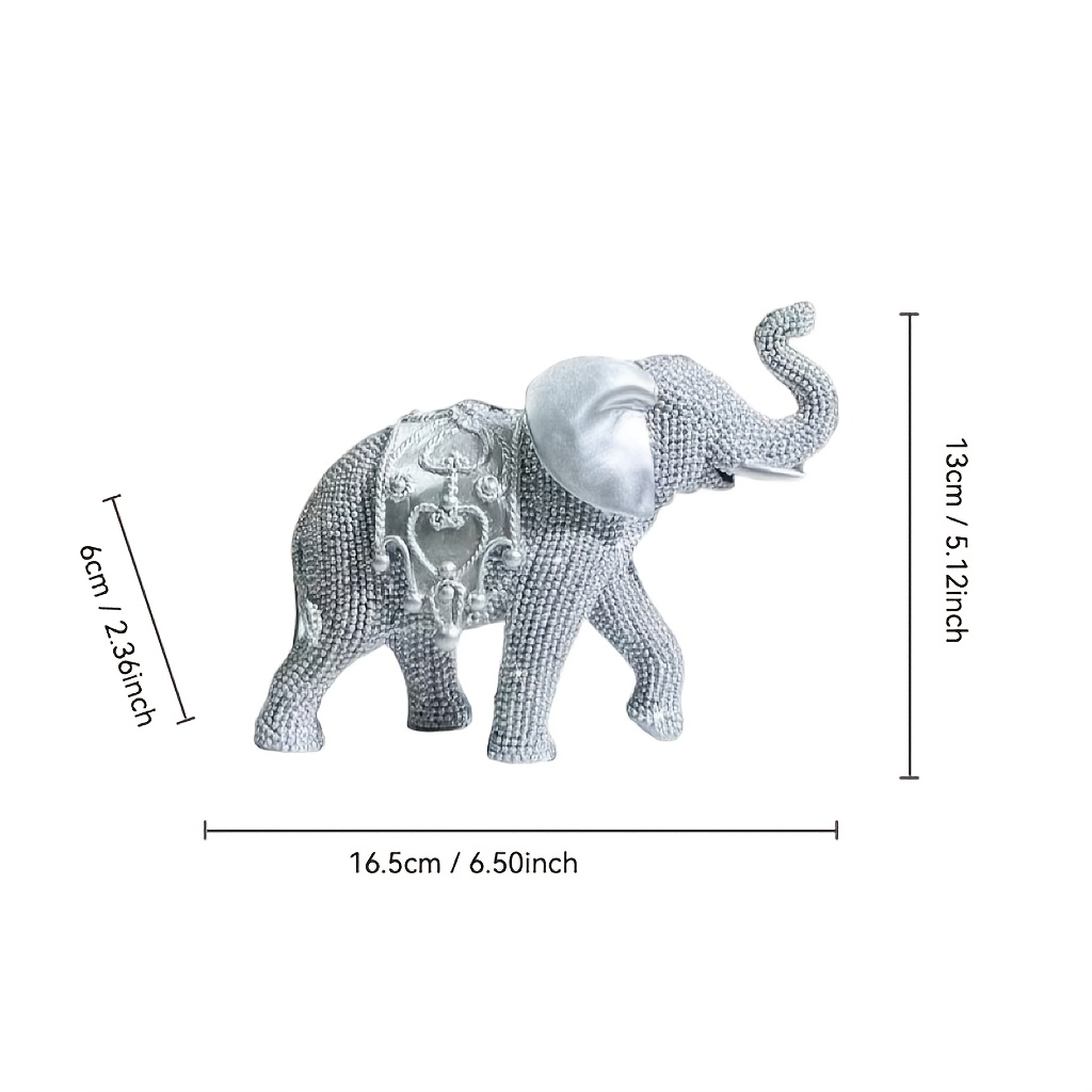 Image of A Creative High-end Mini Elephant Resin Craft Statue, Suitable For Indoor Decoration, Desktop Decoration, Room Bedroom Study Office Decoration, A Perfect Gift For Room Types.