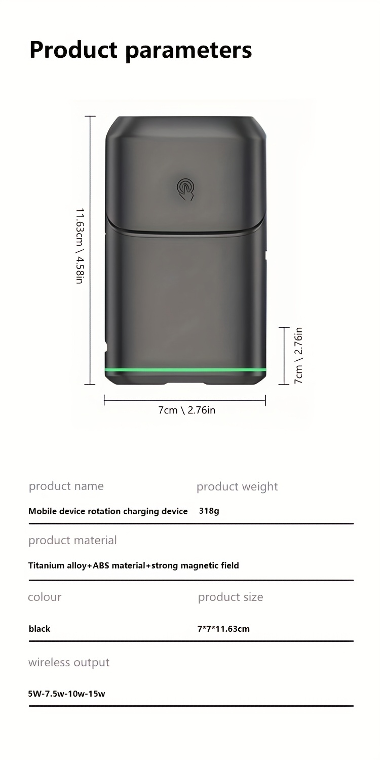3 in 1 multifunctional wireless charger magnetic rotating foldable travel charger Product details 0
