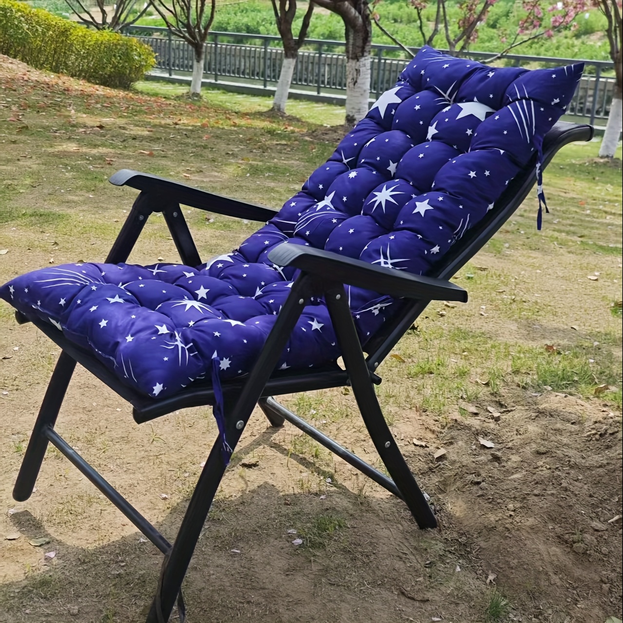 1pc Thickened Recliner Cushion Rattan Chair Rocking Chair Cushion Universal Pad Leisure Chair Bamboo Chair Seat Backrest Pad Floral Checkered