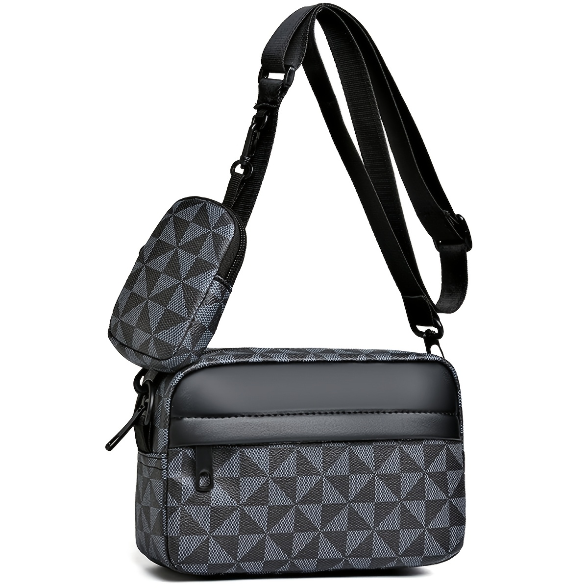 Image of Single Shoulder Crossbody Bag Trendy Brand Casual Grid Korean Version Sports Bag Fashion Small Shoulder Bag [random Zipper ]
