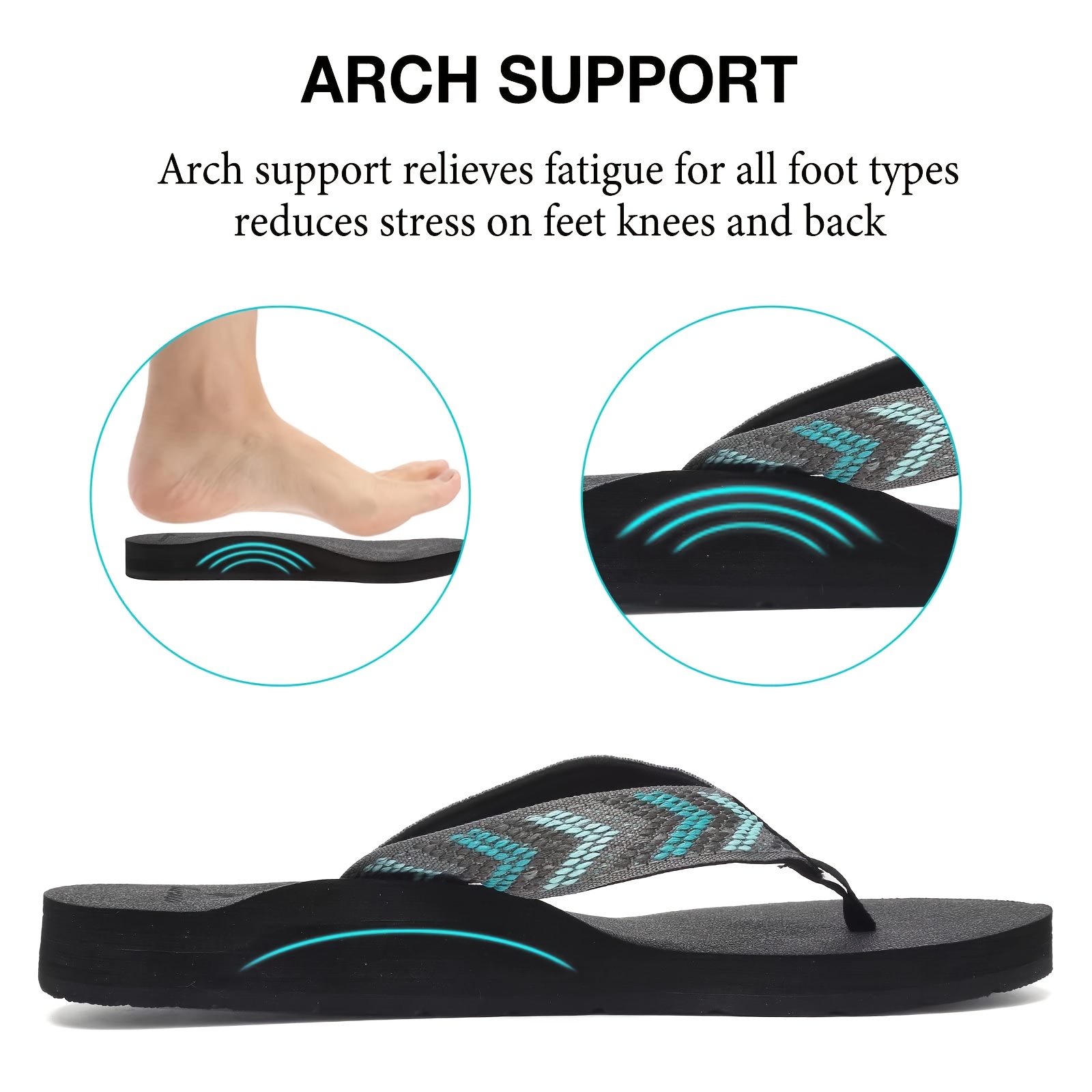womens lightweight flip flops comfortable non slip eva sole flat heel striped pattern indoor outdoor beach slippers for summer casual slip   summer sandals casual flip flops eva sole slippers strappy sandals Product details 5