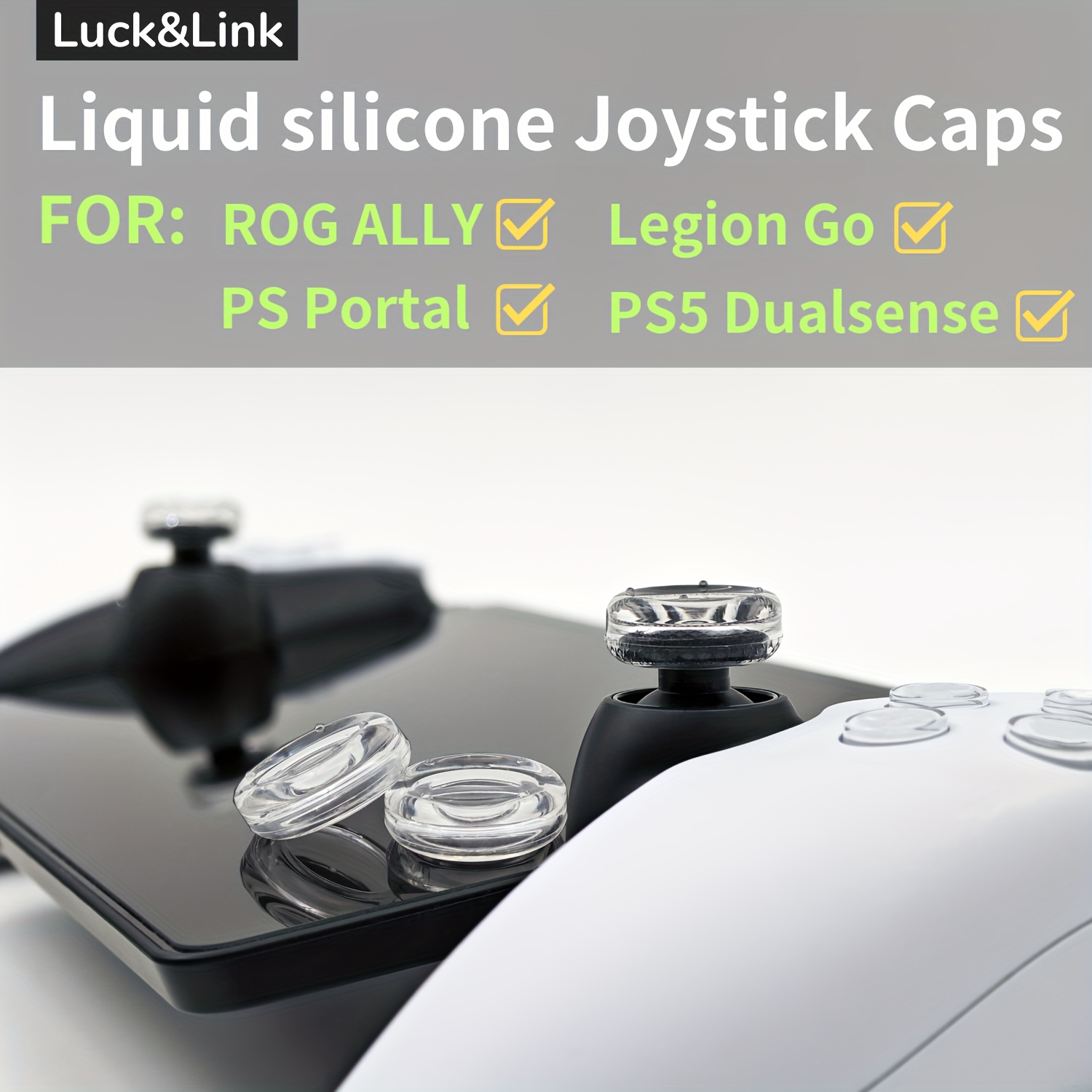 

Manettes de jeu en silicone LUCK&LINK pour PS Portal, , Go, PS5 - Poignées antidérapantes, non chargées, aucune pile requise, couvre-manettes de jeu