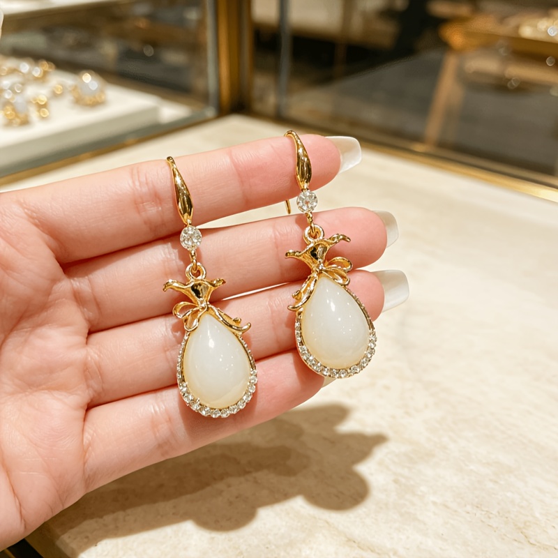 Women's Bohemian Plated Cat's Eye Stone Earrings