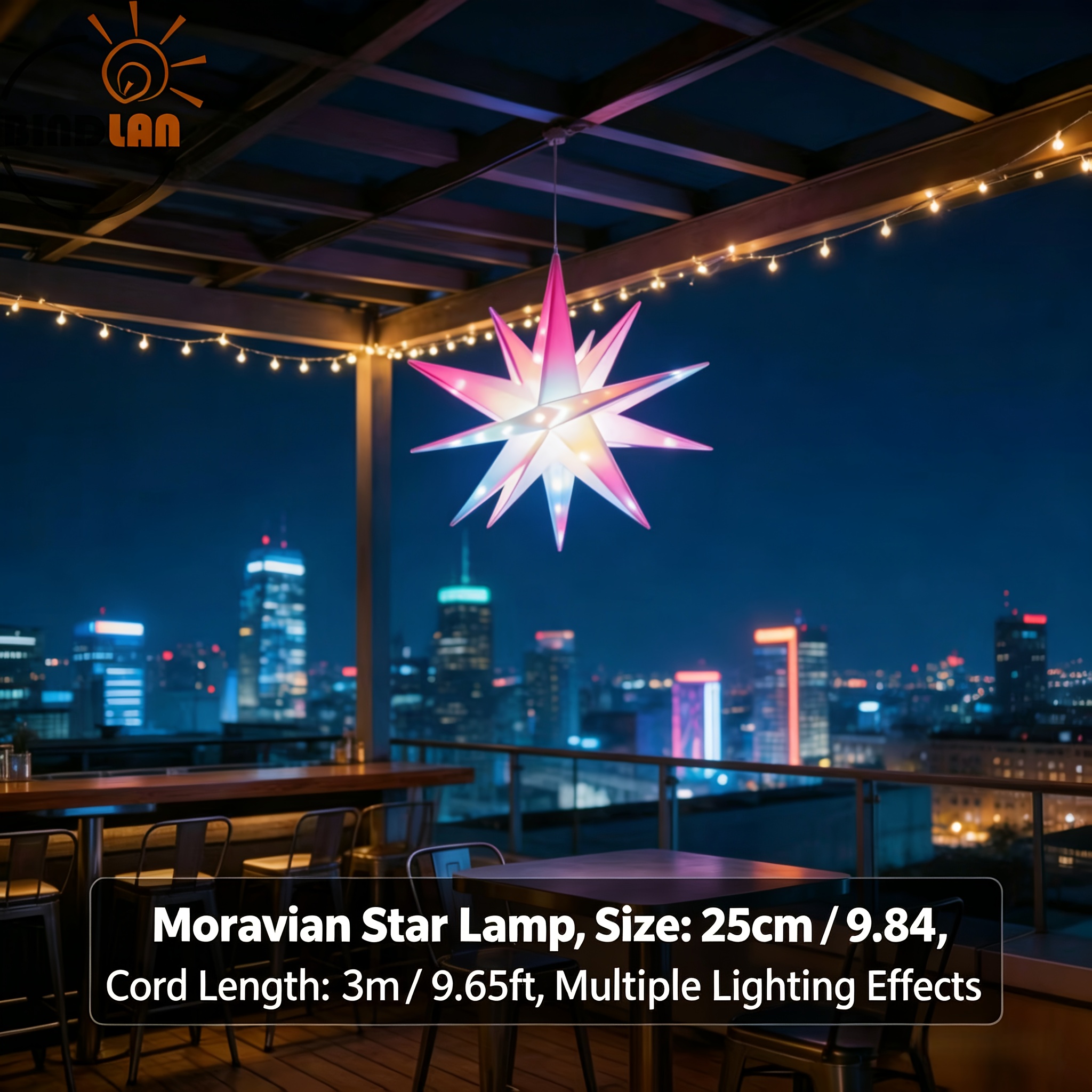 rgb   star hanging lights with 28 lighting   usb powered led star lights   lighting for bedroom office   party porch and home decor great gift   Product details 4