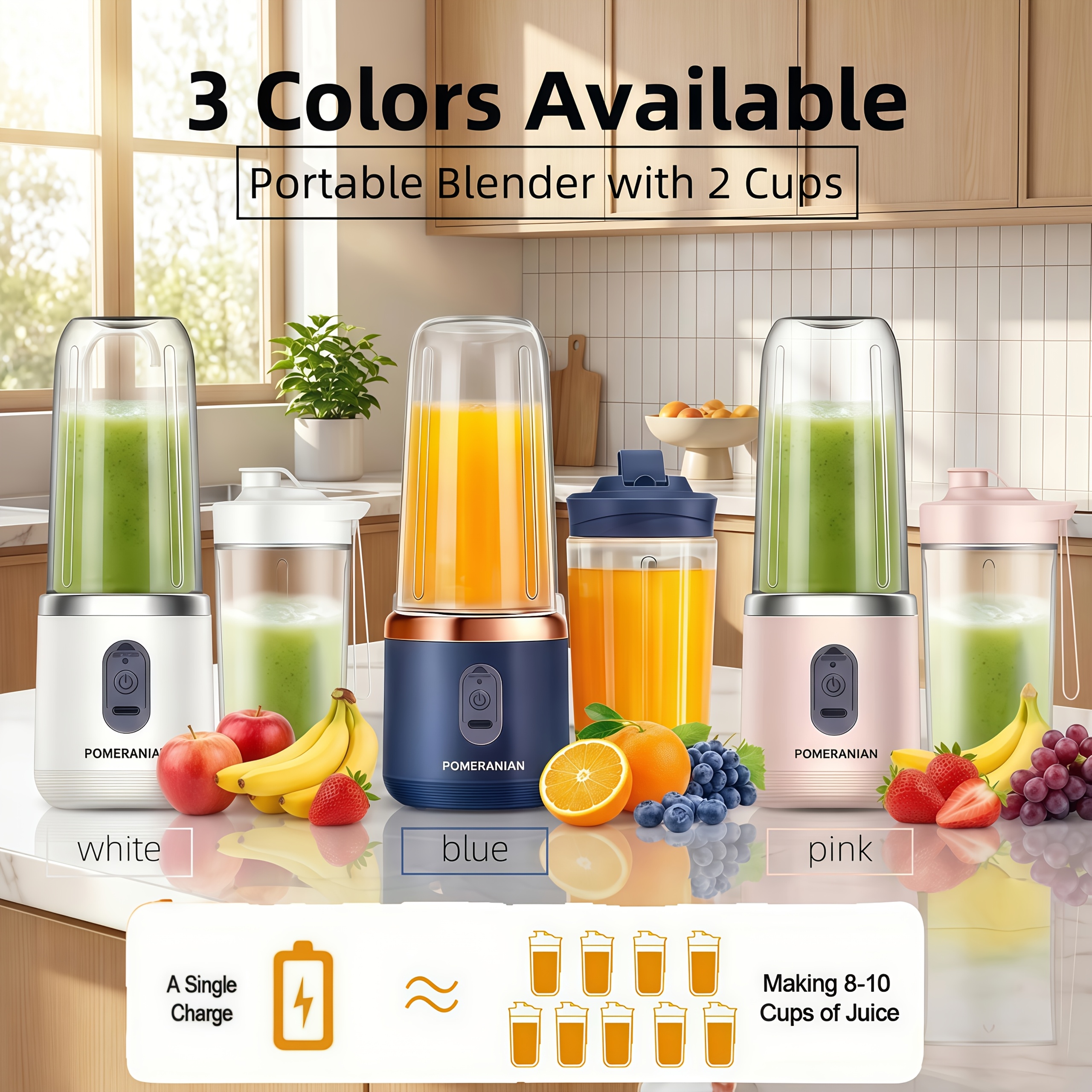 portable double cup fruit and vegetable juicer made of food grade abs with a capacity of 1500mah rechargeable battery gift box multifunctional juicer kitchen supplies essential for summer fruit juicing